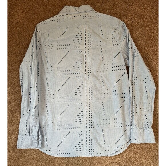 Lauren Ralph Lauren Women's Eyelet Cotton Shirt  Medium, Indigo Sail - Picture 3 of 11